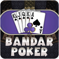 Logo Bandar Poker dengan kartu remi