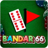 Logo Bandar66 dengan ilustrasi kartu domino