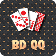 Logo BD QQ dengan ilustrasi kartu domino