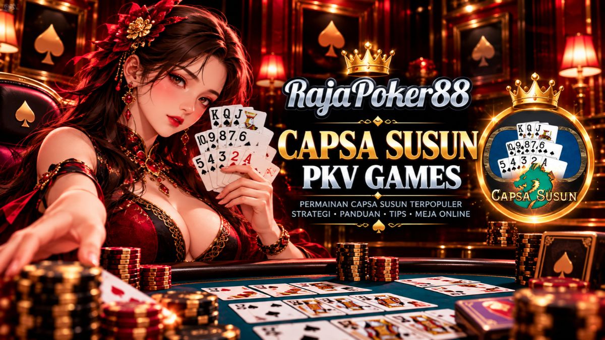 Capsa Susun PKV Games Rajapoker88 dengan susunan kartu 13 lembar
