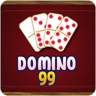 Logo permainan Domino99 dengan kartu domino