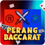 Logo Perang Baccarat dengan kartu baccarat